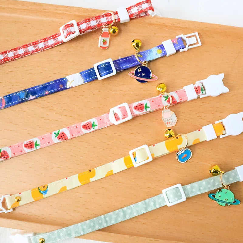 Feature Adjustable Cat Collar With Bell Engraved ID Tag