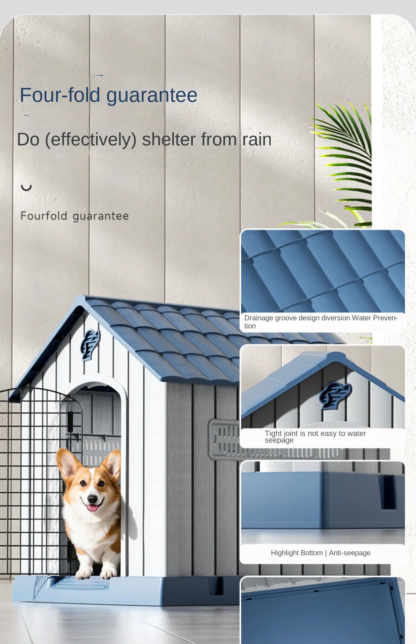 NONECN Outdoor All Season Dog House For Large Dogs