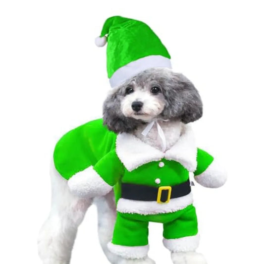 High Concerned Dog Elf Costume Christmas Dress Up For Dogs