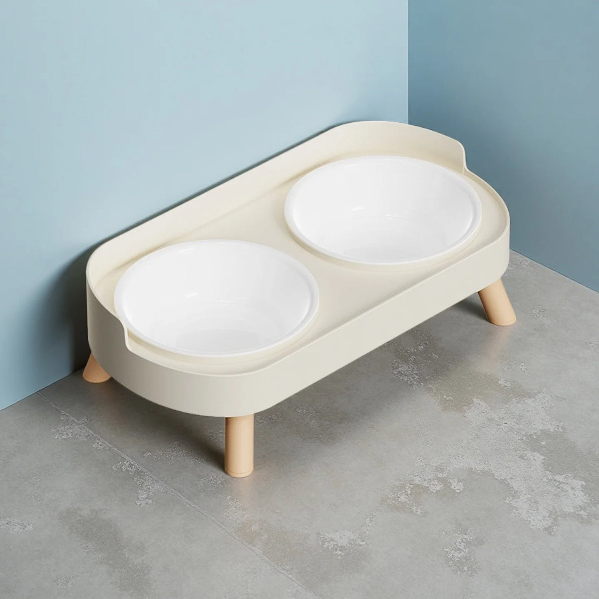 Colorful Elevated Dog Feeder With Dual Stainless Steel Bowls