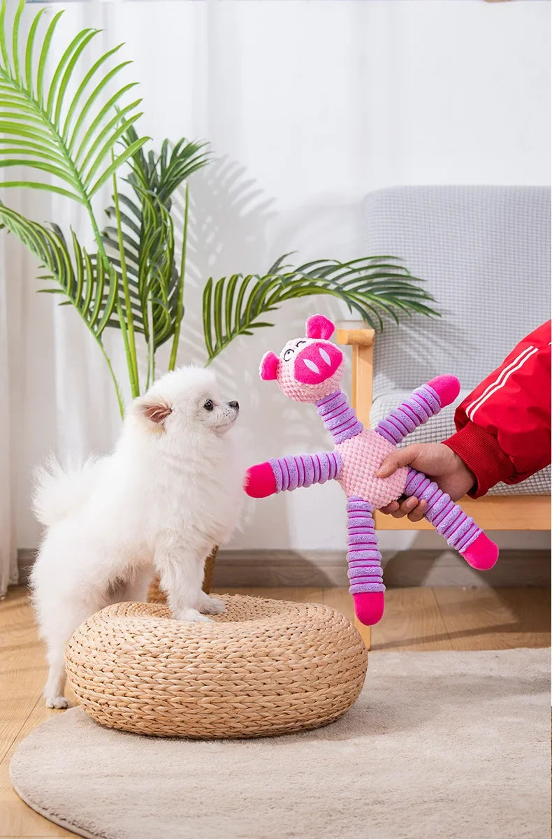 Indestructible Dog Squeaky Plush Toy for Training and Chewing