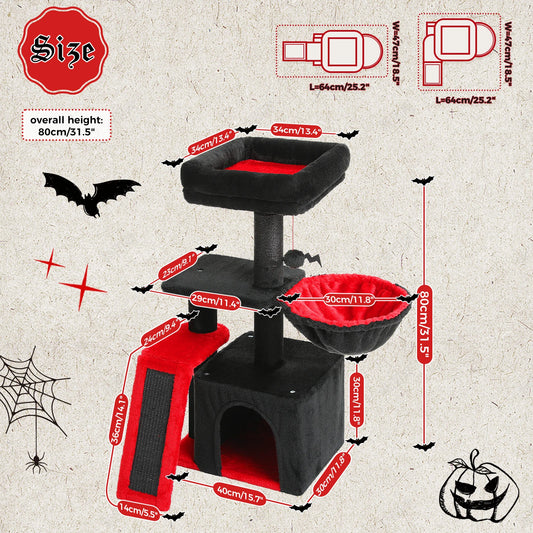 PAWZ Road Cat Tree Indoor Cats Activity Tower With Hammock