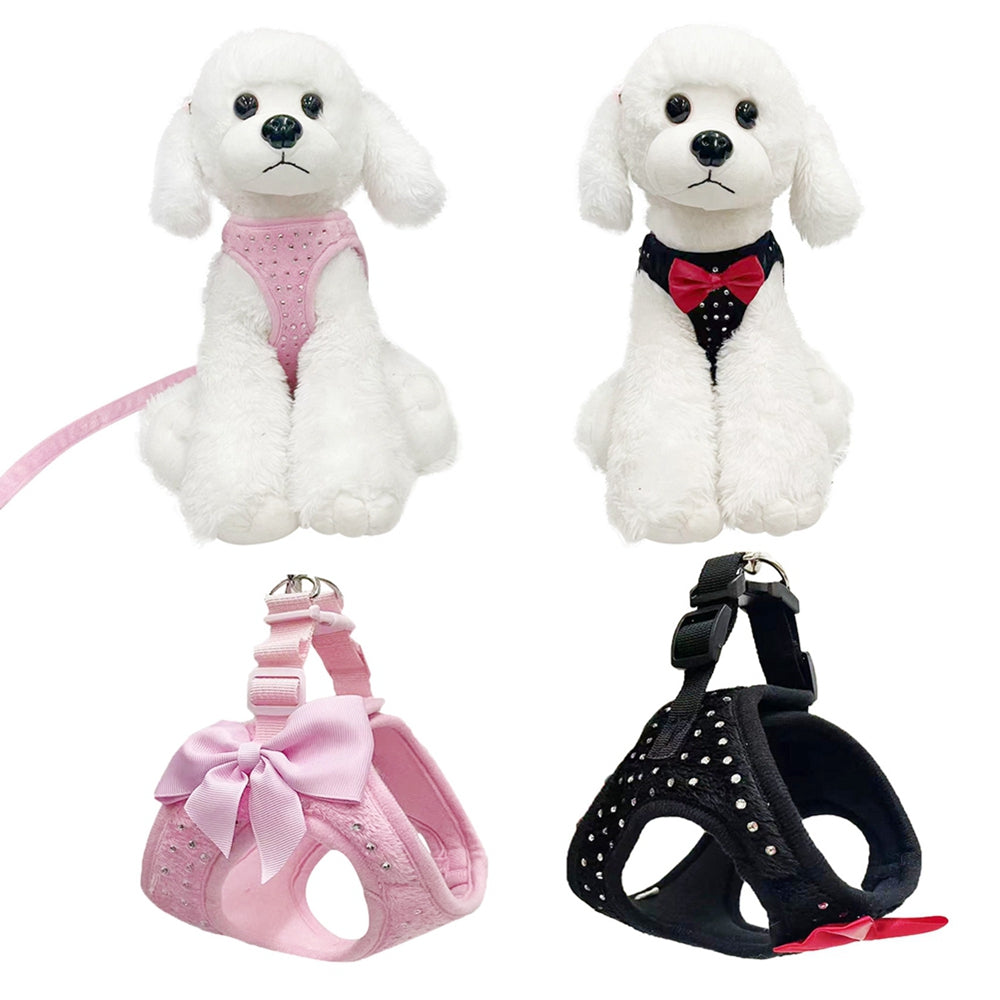 NONECN Rhinestone Adjustable Pet Harness Vest For Cats And Dogs