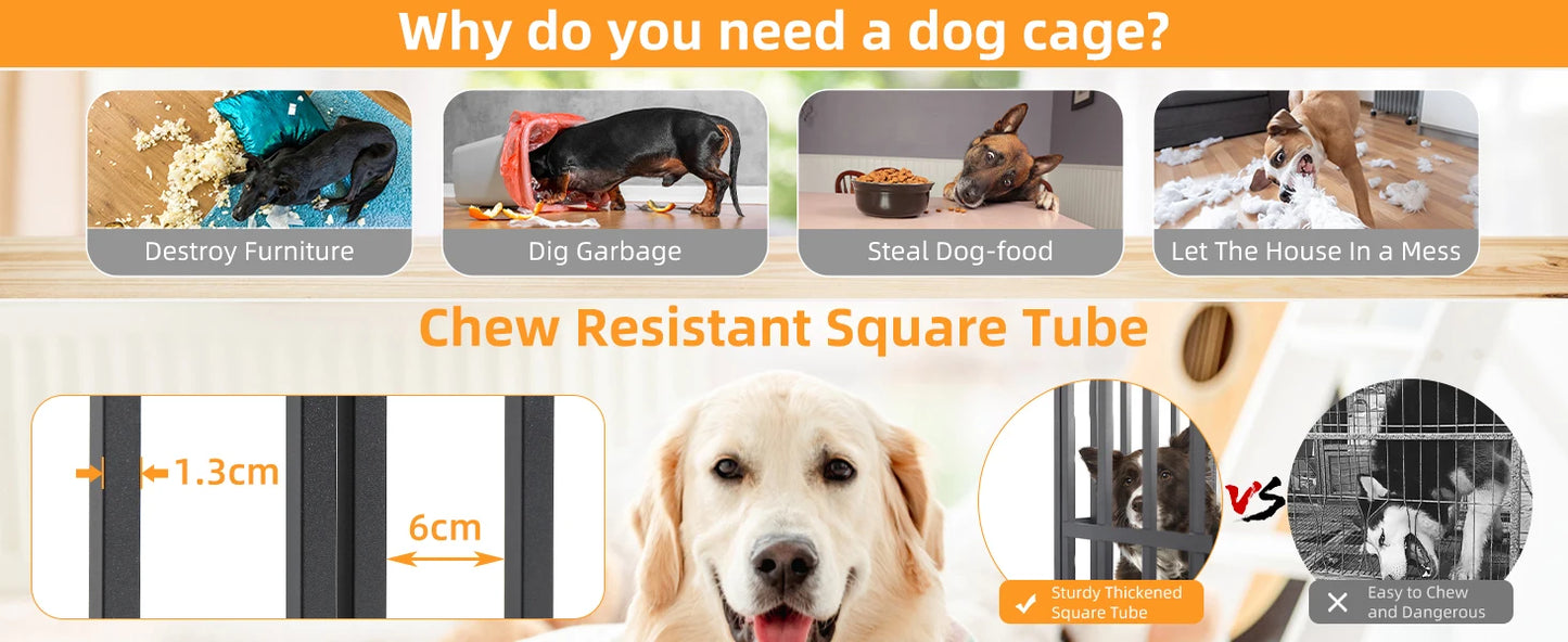 BORWARTH Heavy Duty Dog Crate Tear Resistant Kennel