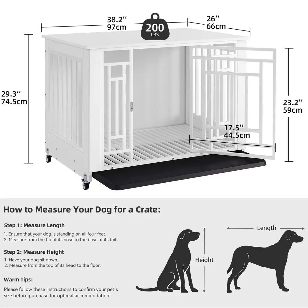 Hign-Concerned Heavy Duty Dog Crate Kennel Removable Tray