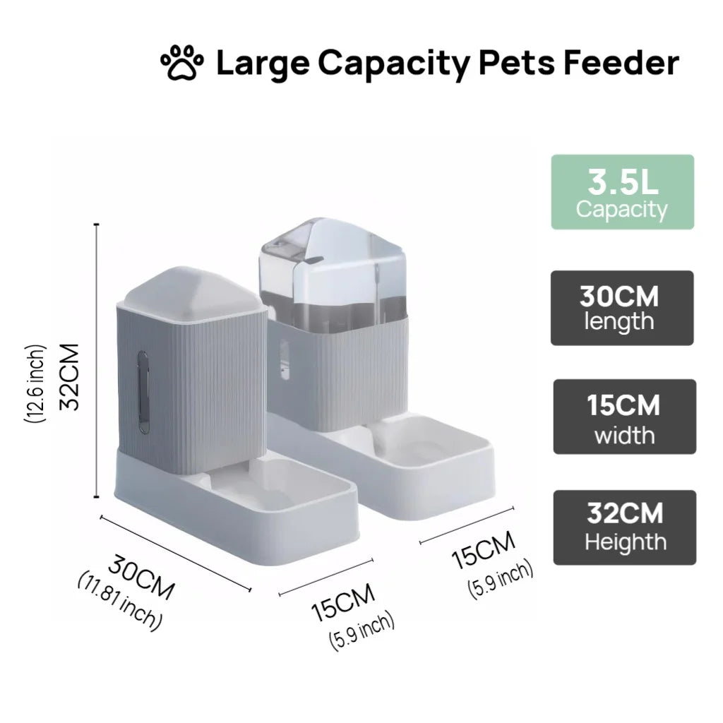 Automatic Pet Feeder And Water Dispenser Gravity Set