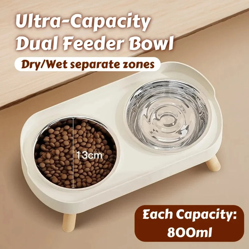 Colorful Elevated Dog Feeder With Dual Stainless Steel Bowls